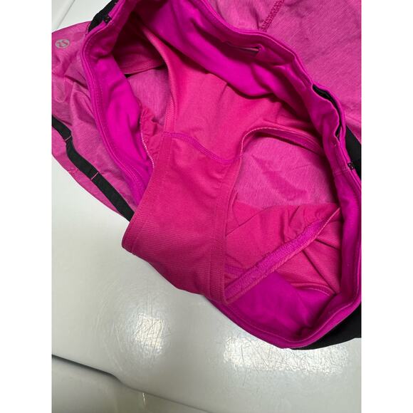 lululemon Womens Shorts Sz 4 Turbo Run Paris Pink Black Running Activewear‎ - Picture 7 of 9